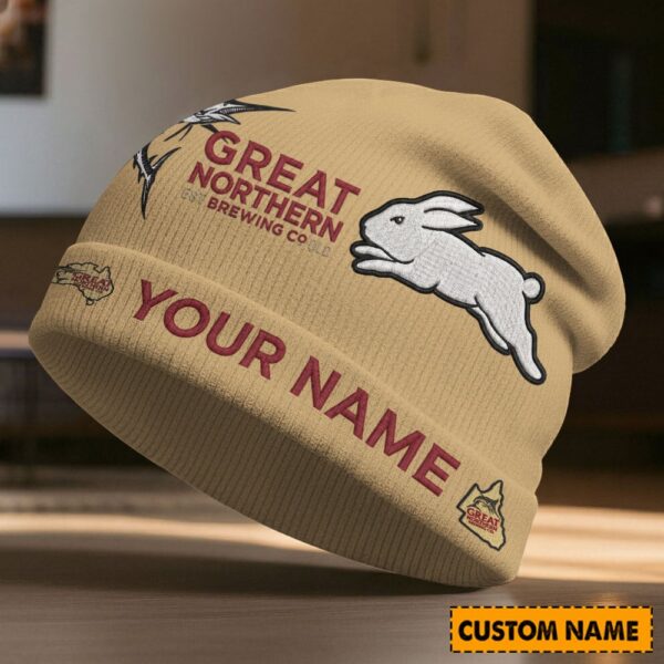 South Sydney Rabbitohs NRL x Great Northern Beer Beanie Hat Custom Name Gifts For Fan - Limited Edition