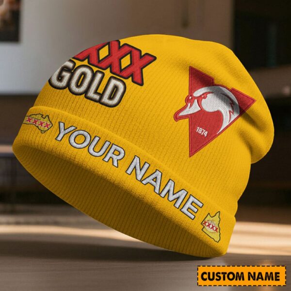 Sydney Swans AFL x XXXX Gold Beanie Hat Custom Any Name Gifts For Fan - Limited Edition