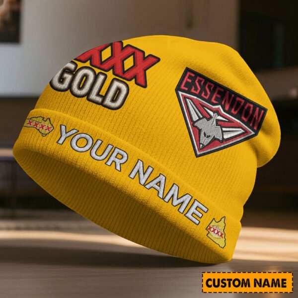 Essendon Bombers AFL x XXXX Gold Beanie Hat Custom Any Name Gifts For Fan - Limited Edition