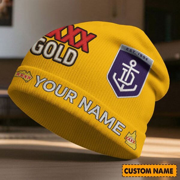 Fremantle Dockers AFL x XXXX Gold Beanie Hat Custom Any Name Gifts For Fan - Limited Edition
