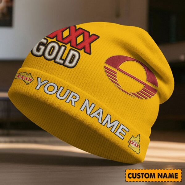 Gold Coast Suns AFL x XXXX Gold Beanie Hat Custom Any Name Gifts For Fan - Limited Edition