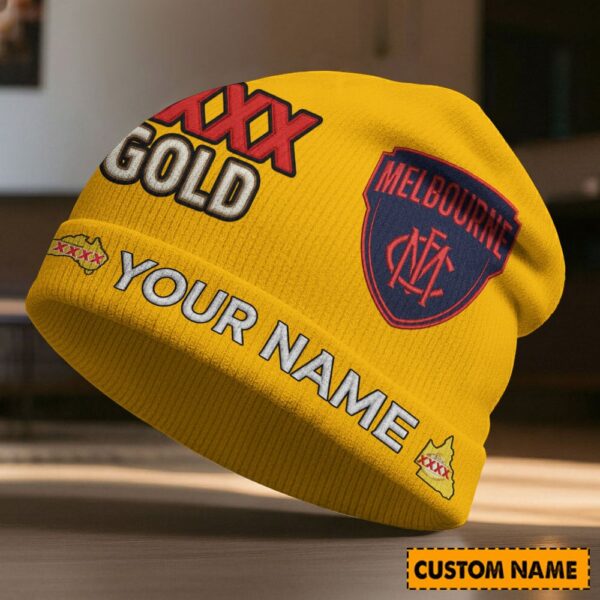Melbourne Demons AFL x XXXX Gold Beanie Hat Custom Any Name Gifts For Fan - Limited Edition