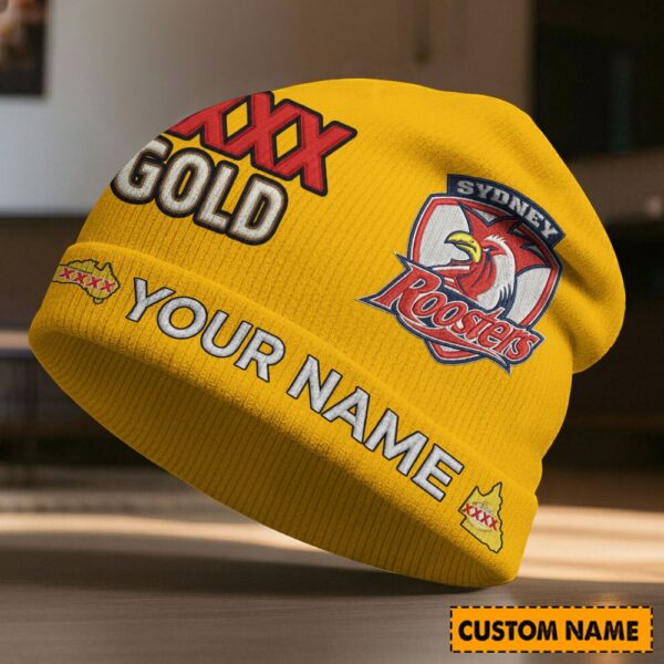 Sydney Roosters NRL x XXXX Gold Beanie Hat Custom Any Name Gifts For Fan - Limited Edition
