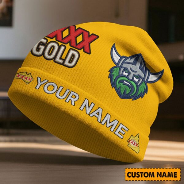 Canberra Raiders NRL x XXXX Gold Beanie Hat Custom Any Name Gifts For Fan - Limited Edition