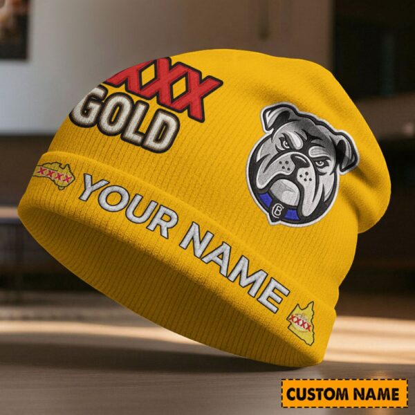 Canterbury Bulldogs NRL x XXXX Gold Beanie Hat Custom Any Name Gifts For Fan - Limited Edition