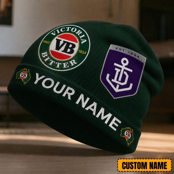 Fremantle Dockers AFL x Victoria Bitter Beer Beanie Hat Custom Any Name Gifts For Fan - Limited Edition