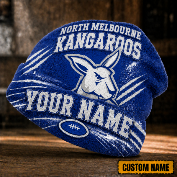 North Melb Kangaroos AFL Beanie Hat Custom Name Gifts For Fan – Limited Edition