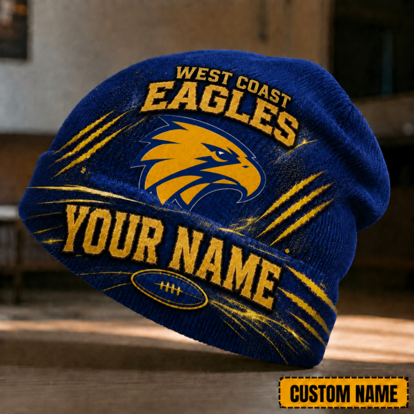 West Coast Eagles AFL Beanie Hat Custom Name Gifts For Fan – Limited Edition